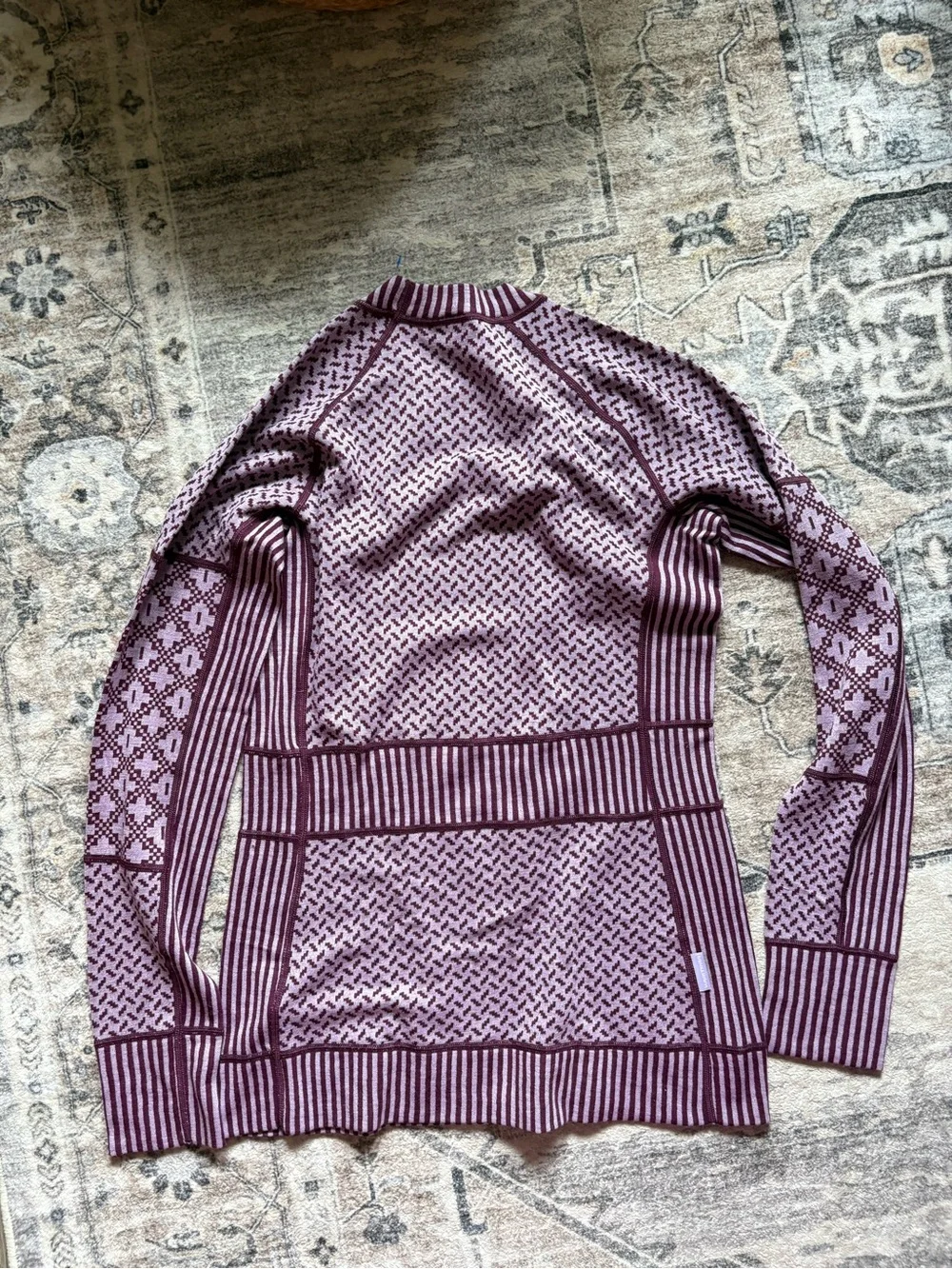 KARI TRAA SMEKKER wool LONG SLEEVE BASELAYER size L purple